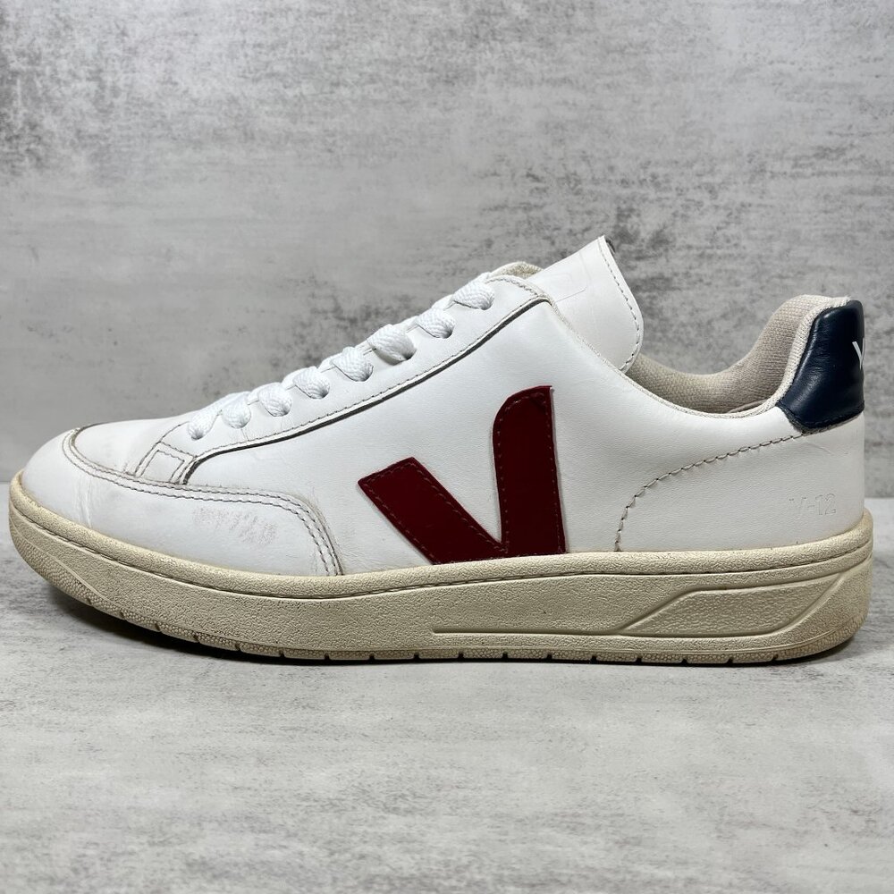 Veja V-12 Leather Sneakers - Women's Size 10 - White